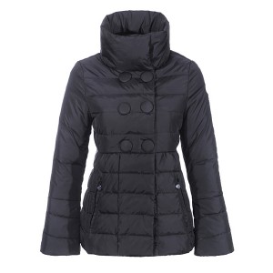 Moncler Johanna Featured Jackets Women Slim Stand Collar Black