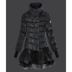 2016 Moncler Fashion Down Jackets Womens Lace Black