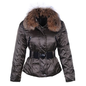 Moncler Popular Down Jackets For Women Decorative Belt Coffee