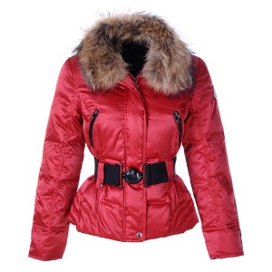 Moncler Popular Down Jackets For Women Decorative Belt Red