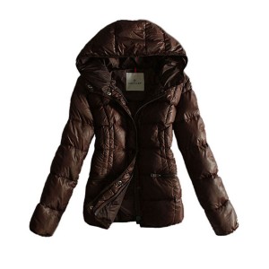 Moncler Top Quality Womens Jackets Hat Pure Color Coffee