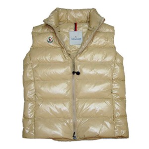 Cheap Moncler Down Sleeveless Vest Women Zip Beige
