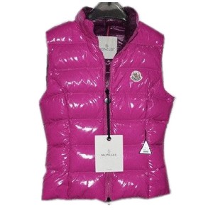 Moncler Chany Down Vest Women Zip Short Pink