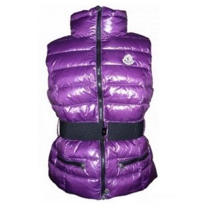 Moncler Classic Down Vest Sleeveless Women Zip Purple
