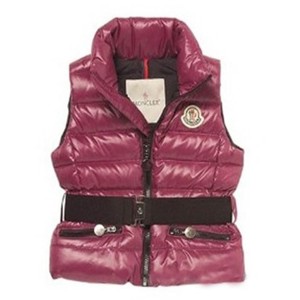 Moncler Discount Down Sleeveless Vest Women Zip Wine Red