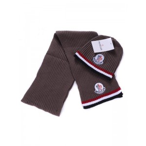 Moncler Scarf & Caps Pure Cotton Coffee