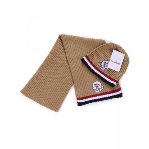 Moncler Scarf & Caps Pure Cotton Khaki