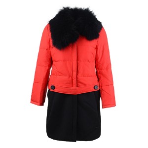 2016 Moncler Rongee Coat Women Detachable Fur Collar Red