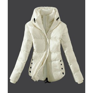2016 Moncler Top Quality Womens Down Jackets Zip White