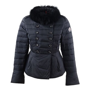 2016 Moncler Top Quality Womens Jackets Fur Collar Black