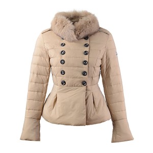 2016 Moncler Top Quality Womens Jackets Fur Collar Khaki