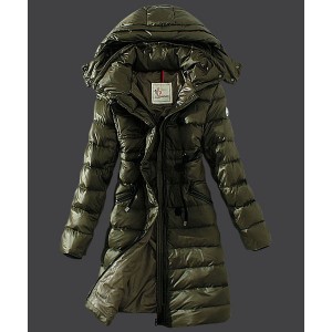 2016 Moncler Winter Down Coat Women Hooded Slim Army Green