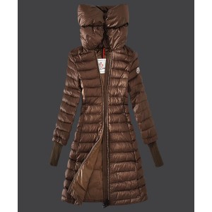 2016 Moncler Women Coat High Stand Collar Windproof Coffee