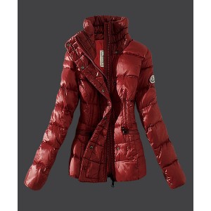 2016 Moncler Womens Down Jackets Stand Collar Slim Red