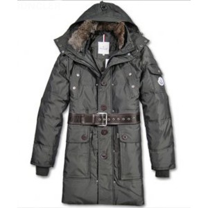 Moncler Down Coats Mens Mid-Length Hooded Grey
