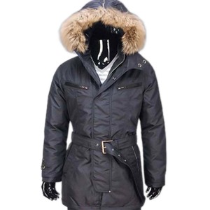 Moncler Mens Long Coat Black Down