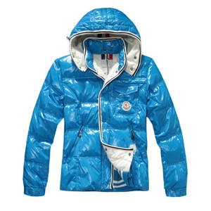 Moncler Branson Classic Men Down Jackets With Hat Sky Blue