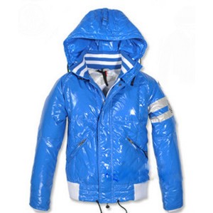 Moncler Leon Down Jackets Mens With Hooded Zip Blue
