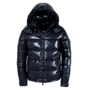 Moncler Maya Winter Down Jacket Mens Short Glossy Zip Dark Blue