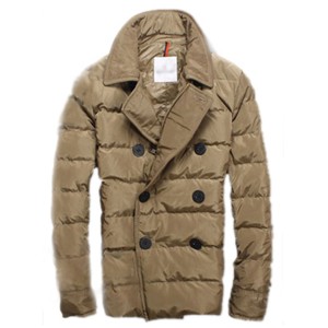 Moncler Top Quality Down Jacket Handsome Men Button Brown