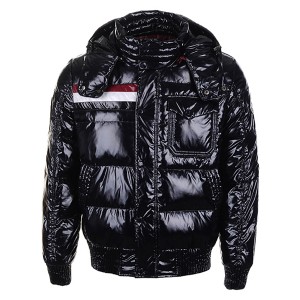 Moncler Winter Classic Men Jackets Fabric Smooth Shiny Black