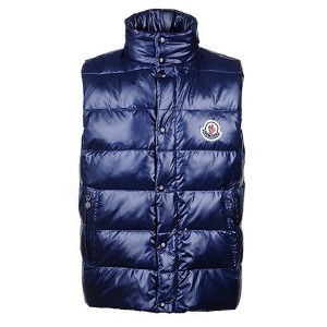 Moncler Unisex Down Vests Single-Breasted Navy Blue