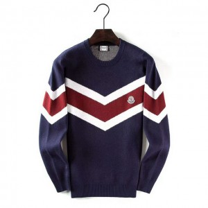 2018 Moncler Sweater For Men 162538 Black White Dark Blue White Gray White