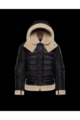 2017 New Style Moncler Down Jackets Mens Single Breasted Raccoon Fur Collar Black