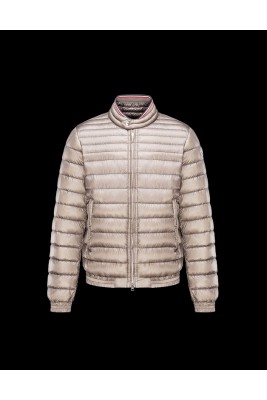 2017 New Style Moncler Mens Down Jackets Stand Collar Apricot