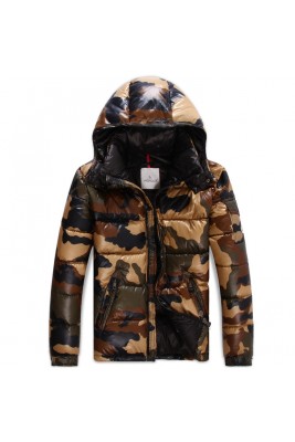 2017 New Style Moncler Cesar Down Mens Brown Jackets Camouflage
