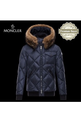 2017 New Style Moncler Mens Down Jackets Zip Blue