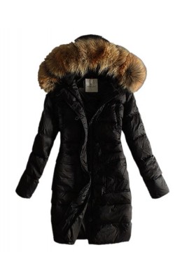 Moncler Coats Women With Belt Pure Black Long