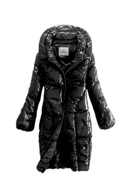 Moncler Down Women Coats Zip Style Long Black