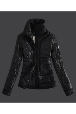 2016 Moncler Design Women Down Jacket Stand Collar Black