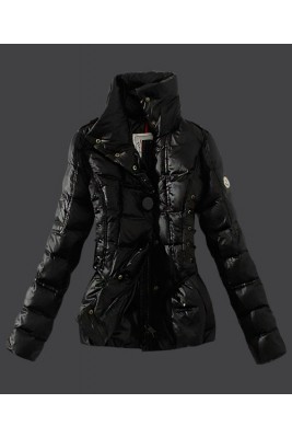 2016 Moncler Down Jackets Womens Stand Collar Black