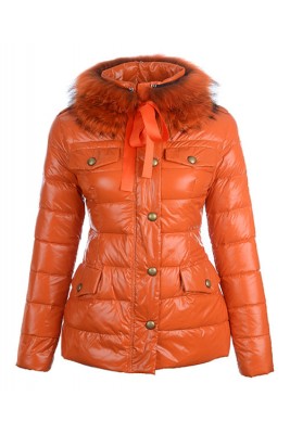 Moncler Cachalot Designer Jackets Down Women Short Orange