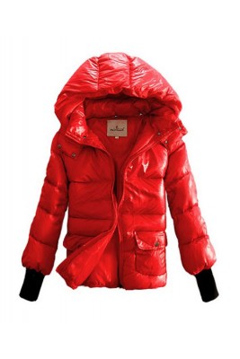 Moncler Down Jackets Women Rib Long Sleeve Shirt Red