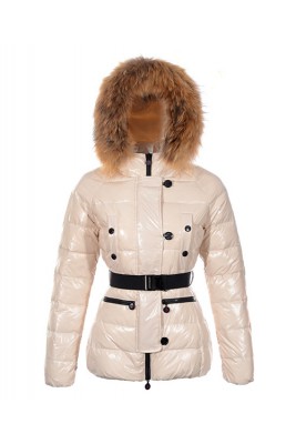 Moncler Gene Design Down Jackets Womens Decorative Belt Beige