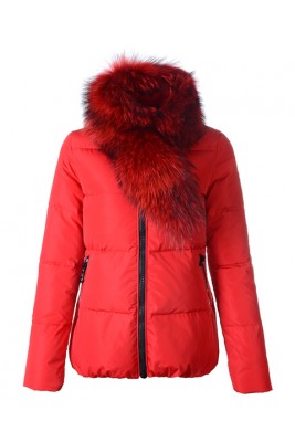Moncler Lievre Classic Women Down Jackets Red Short