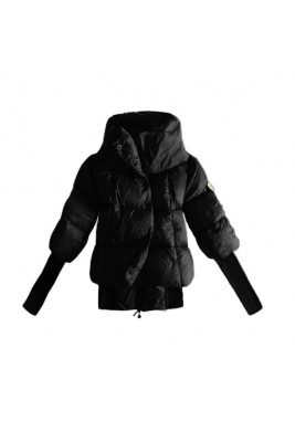 Moncler Winter Down Jackets Womens Short Long Sleeve Black