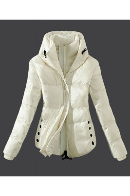 2016 Moncler Top Quality Womens Down Jackets Zip White