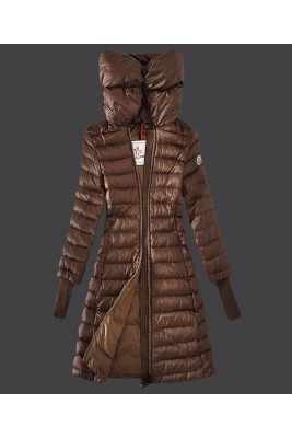 2016 Moncler Women Coat High Stand Collar Windproof Coffee