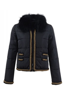 2016 Moncler Bergenie Jackets Womens Fur Collar Black