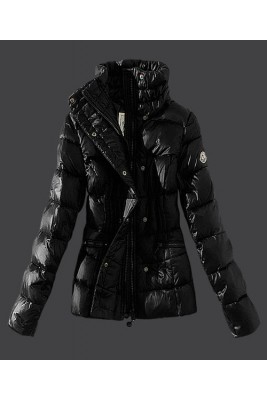 2016 Moncler Womens Down Jackets Stand Collar Slim Black