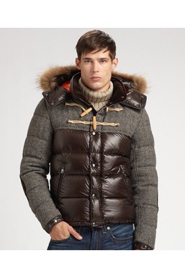 Moncler Anthime Cheap Jacket Men Single-Breasted Brown