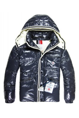 Moncler Branson Classic Men Down Jackets With Hat Blue