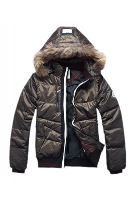Moncler Down Jackets For Men Rabbit Fur Cap Style Army Green