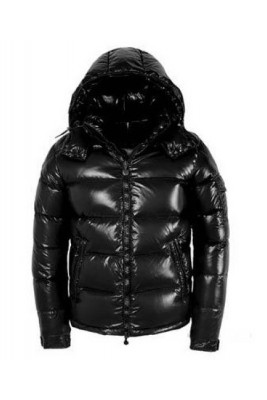 Moncler Maya Winter Down Jacket Mens Short Glossy Zip Black