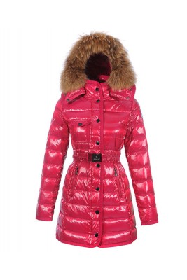 Moncler Armoise Coat For Women Rose Red Long