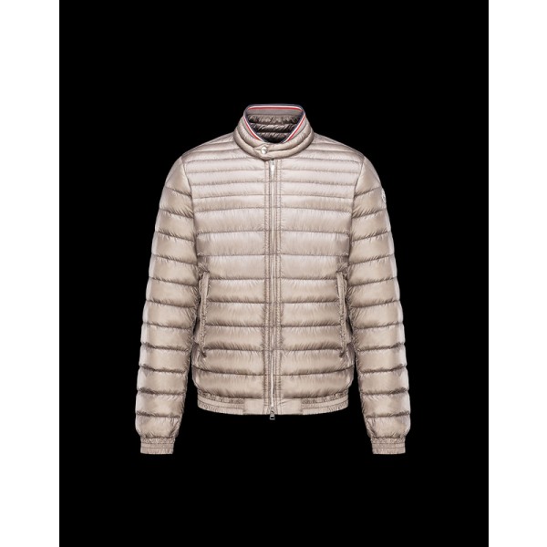 2017 New Style Moncler Mens Down Jackets Stand Collar Apricot